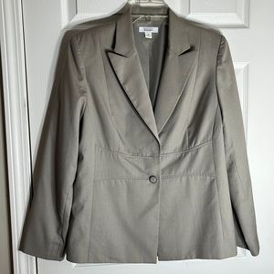 Travis Ayers For Dressbarn; Tan, Lined Professional Jacket, Sz 14